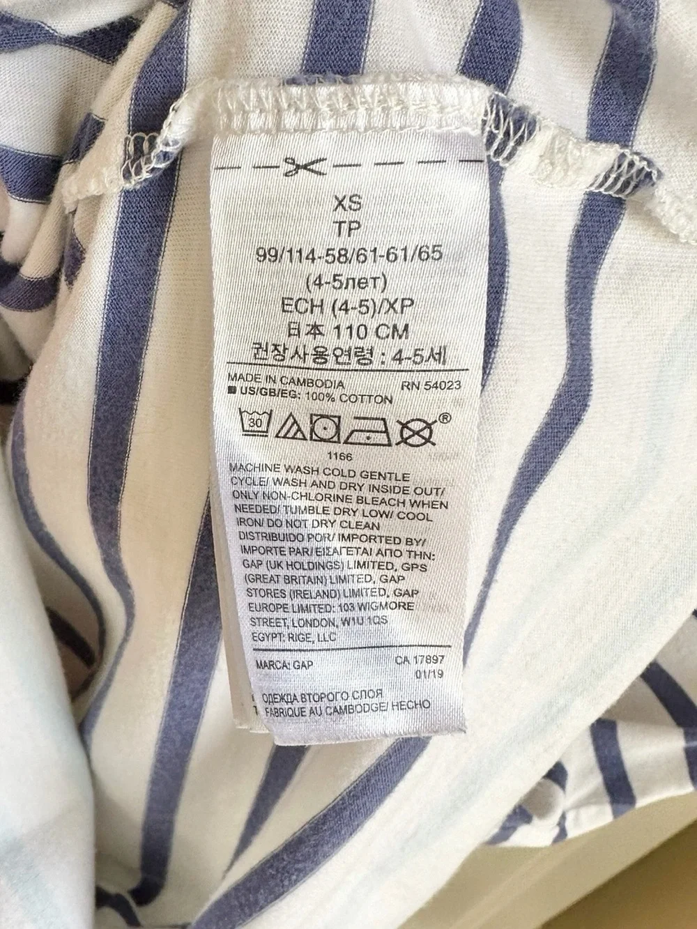 GAP Girls' Size XS Sleeveless Striped Dress in Red Navy Light Blue